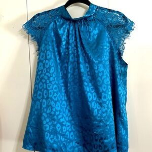 Blue polyester blouse
